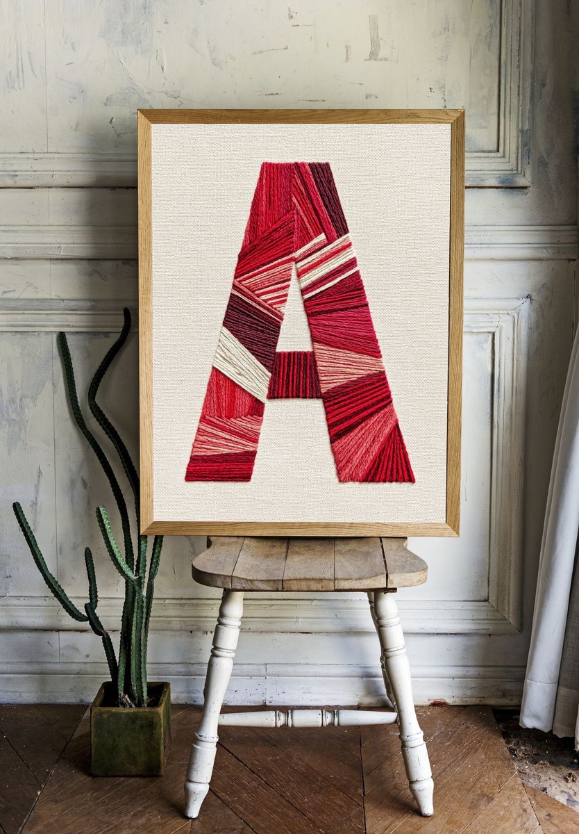 Red Thread Letter A Print. — room view 1