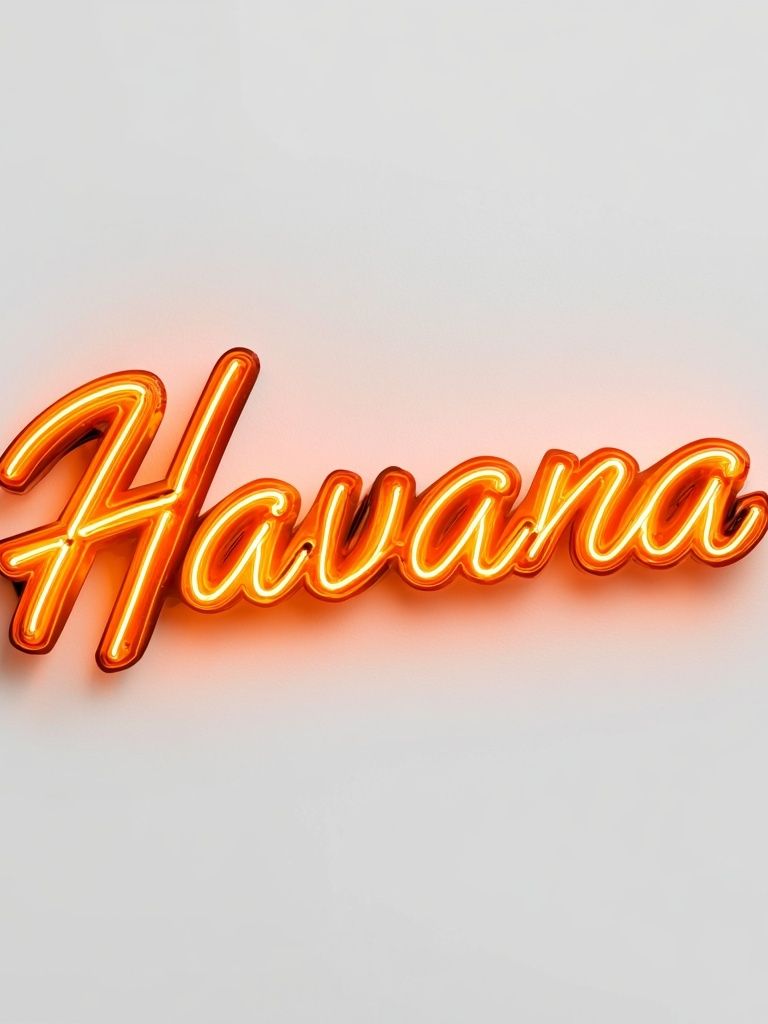 Havana Neon Typography Poster. poster — typography art