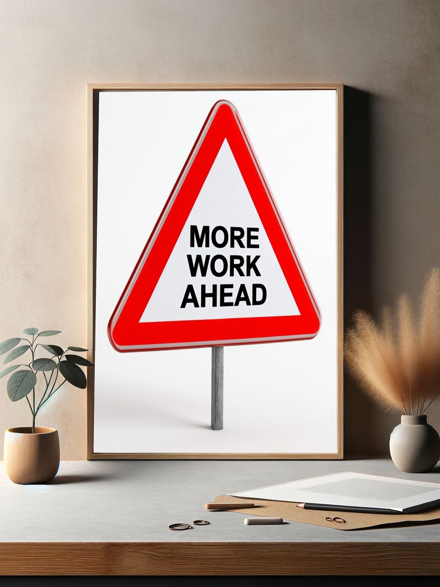 More Work Ahead Typography Poster. — room view 2