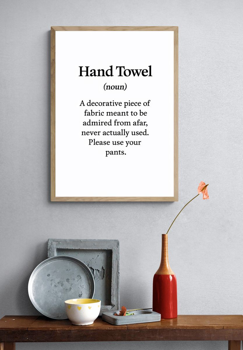 Hand Towel Typography Poster. — room view 3