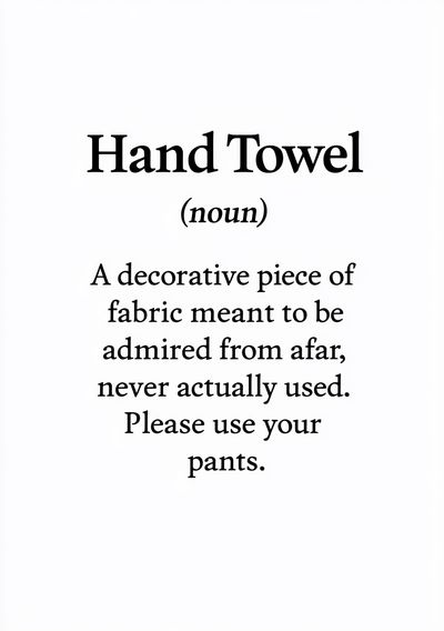 Hand Towel Typography Poster.