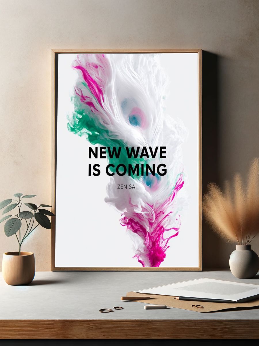 New Wave Is Coming Typography Print. — room view 2