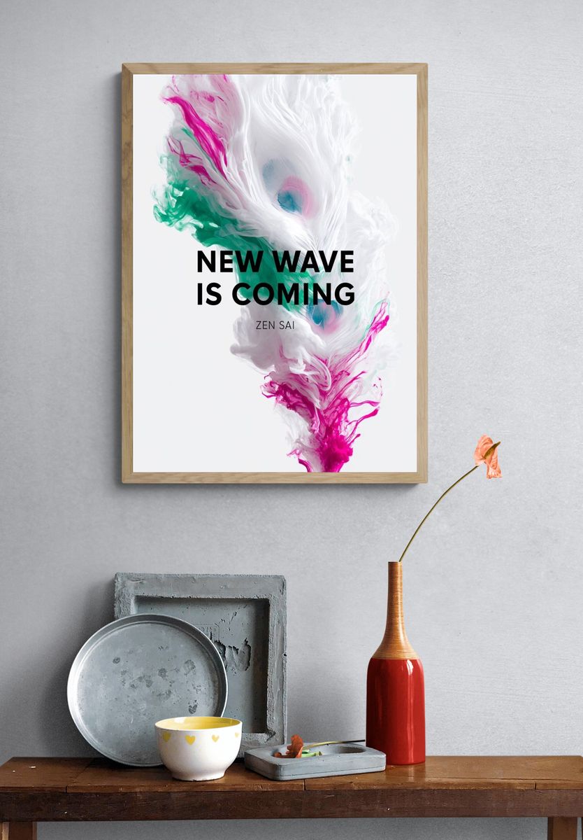 New Wave Is Coming Typography Print. — room view 3