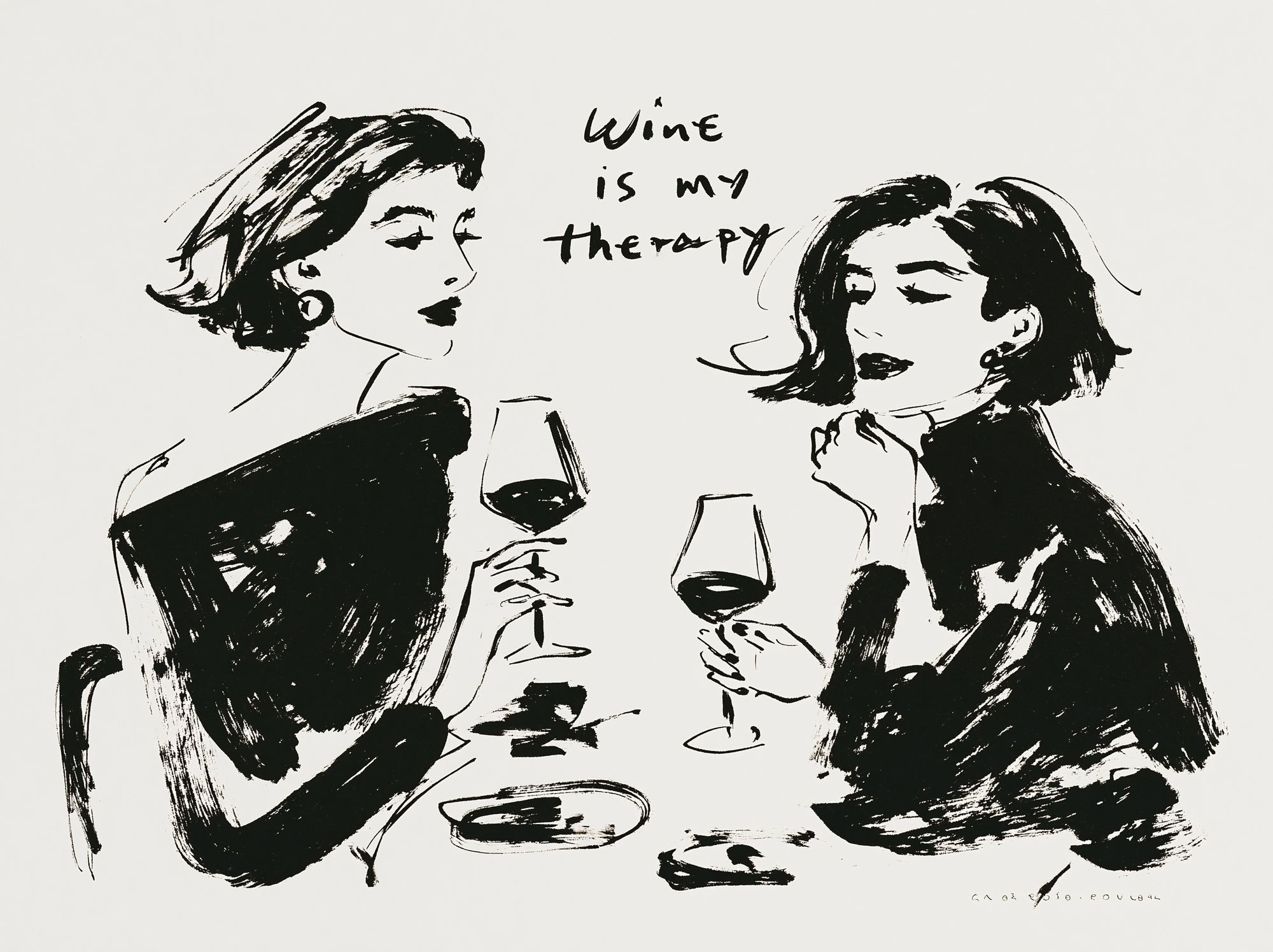 Wine Is My Therapy Typography Print. poster detail