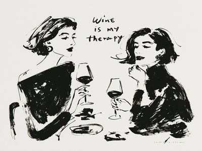 Wine Is My Therapy Typography Print.