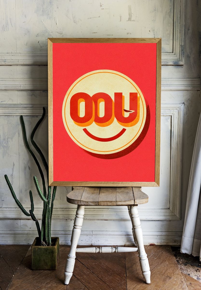 OOU Smile Typography Poster. — room view 1