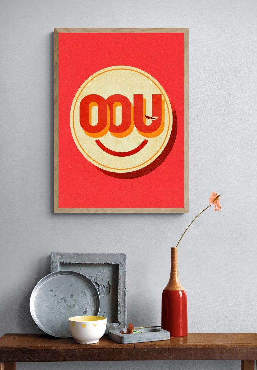 OOU Smile Typography Poster. — room view 3