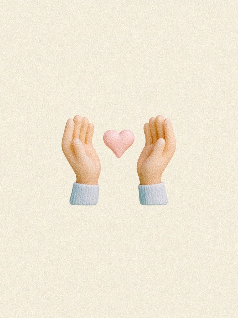 Hands and Heart Typography Print. poster detail