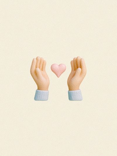 Hands and Heart Typography Print. poster