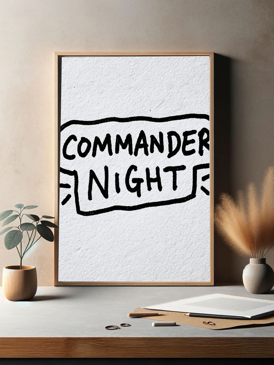 Commander Night Typography Poster. — room view 2