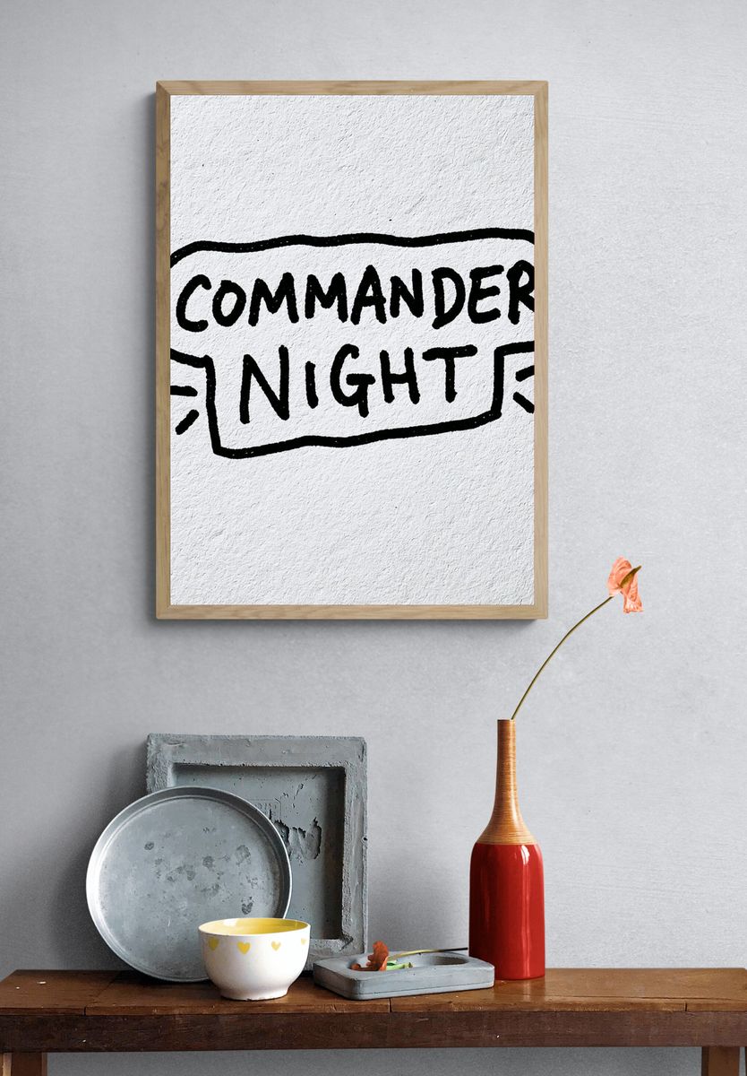Commander Night Typography Poster. — room view 3