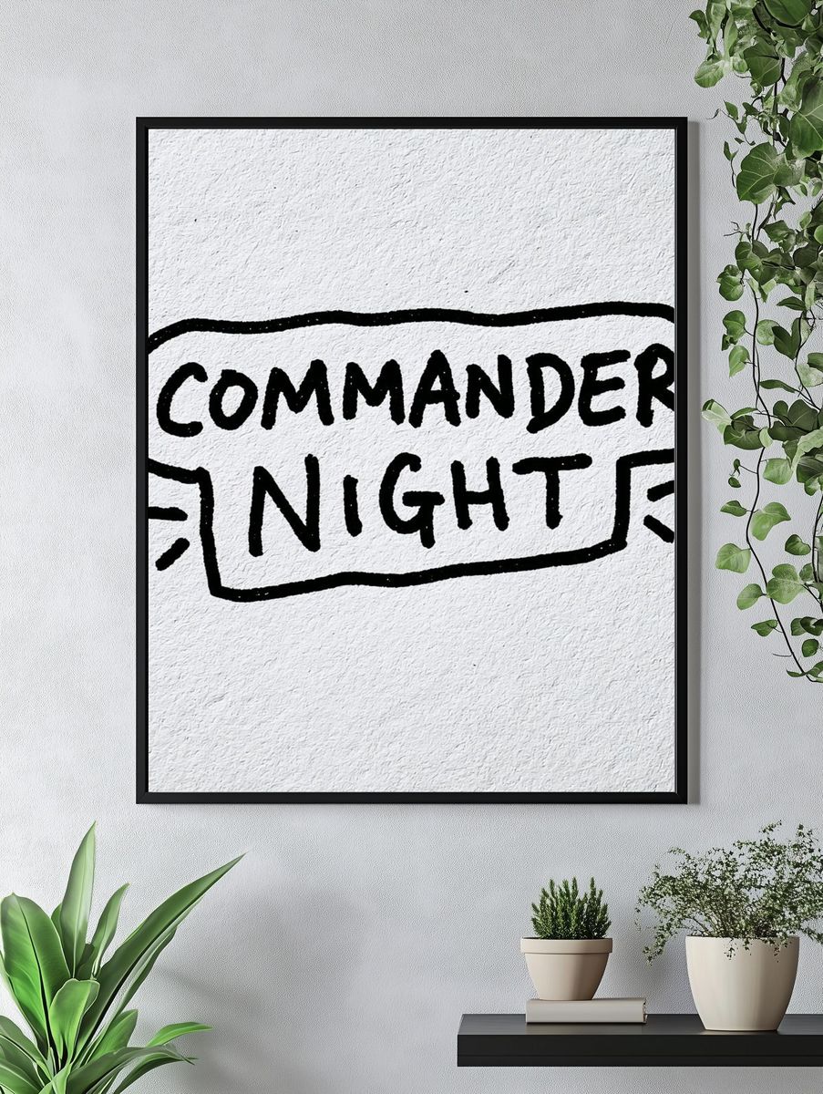 Commander Night Typography Poster. — room view 4