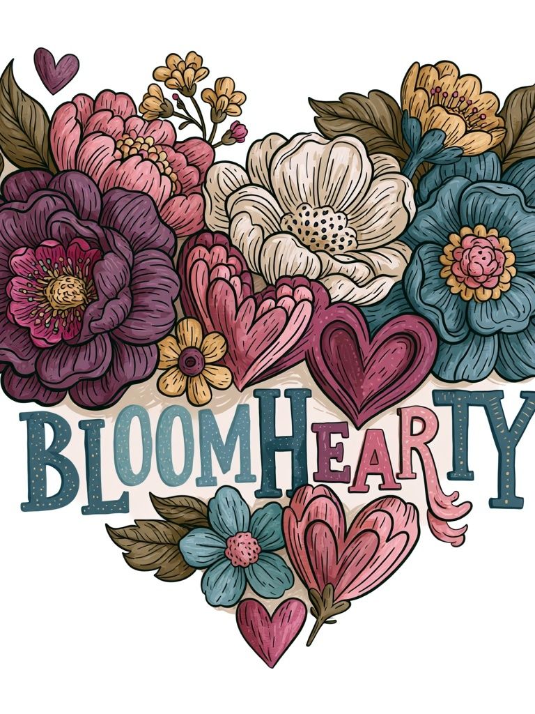 Bloom Heart Typography Poster. poster — typography art