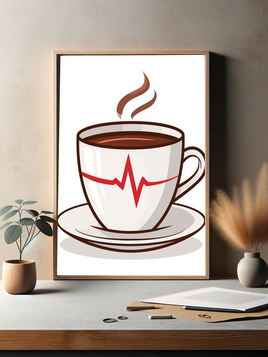 Coffee Heartbeat Typography Poster. — room view 2