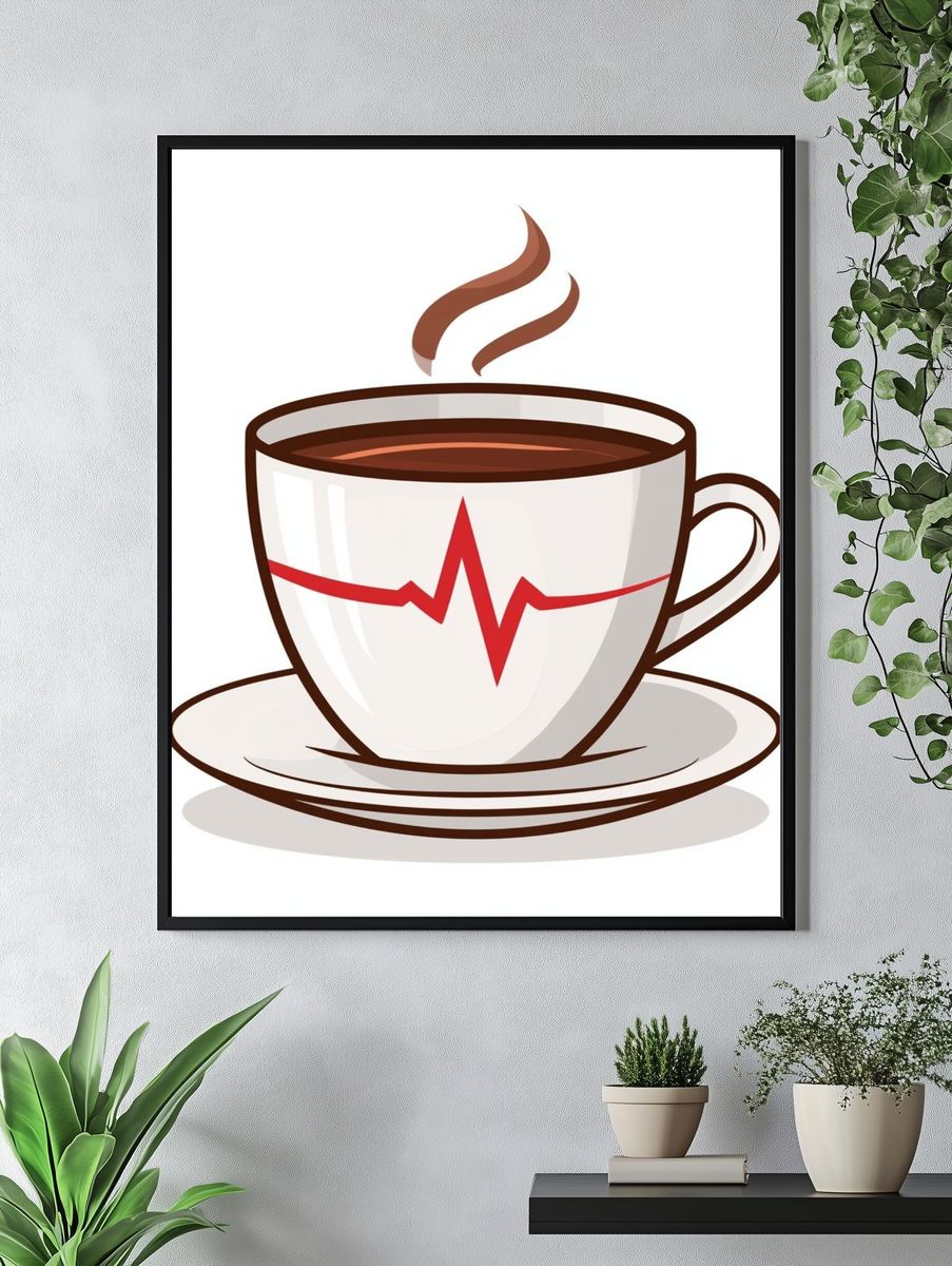 Coffee Heartbeat Typography Poster. — room view 4