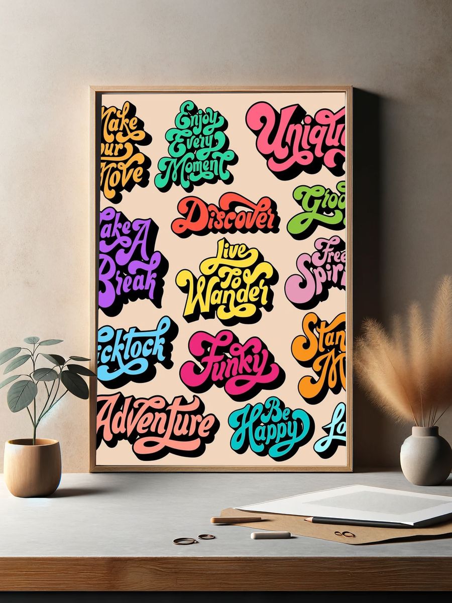 Mixed set of motivational typography. — room view 2