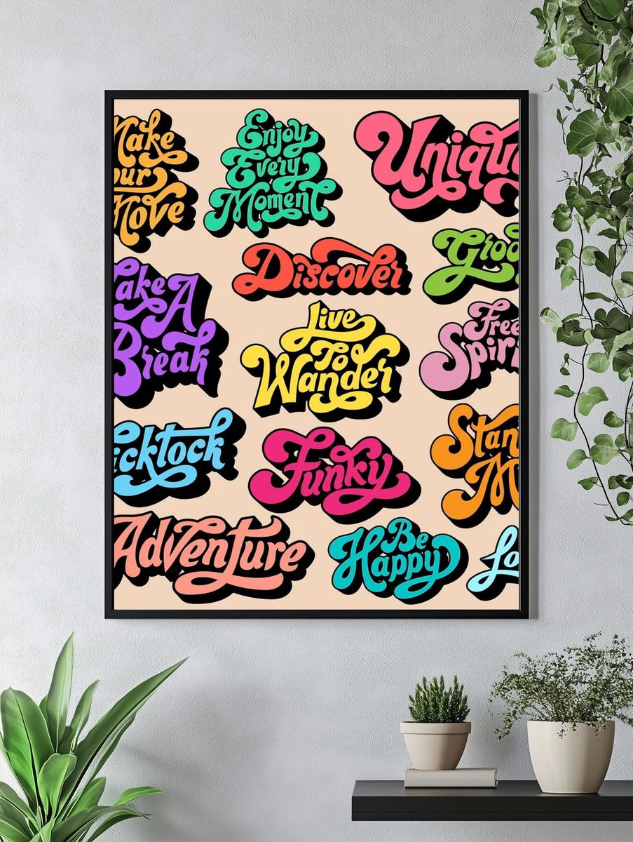 Mixed set of motivational typography. — room view 4