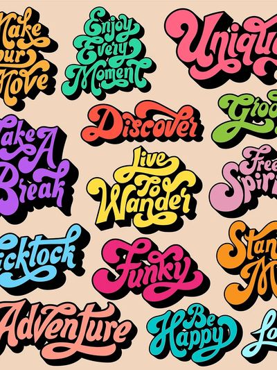 Mixed set of motivational typography. poster