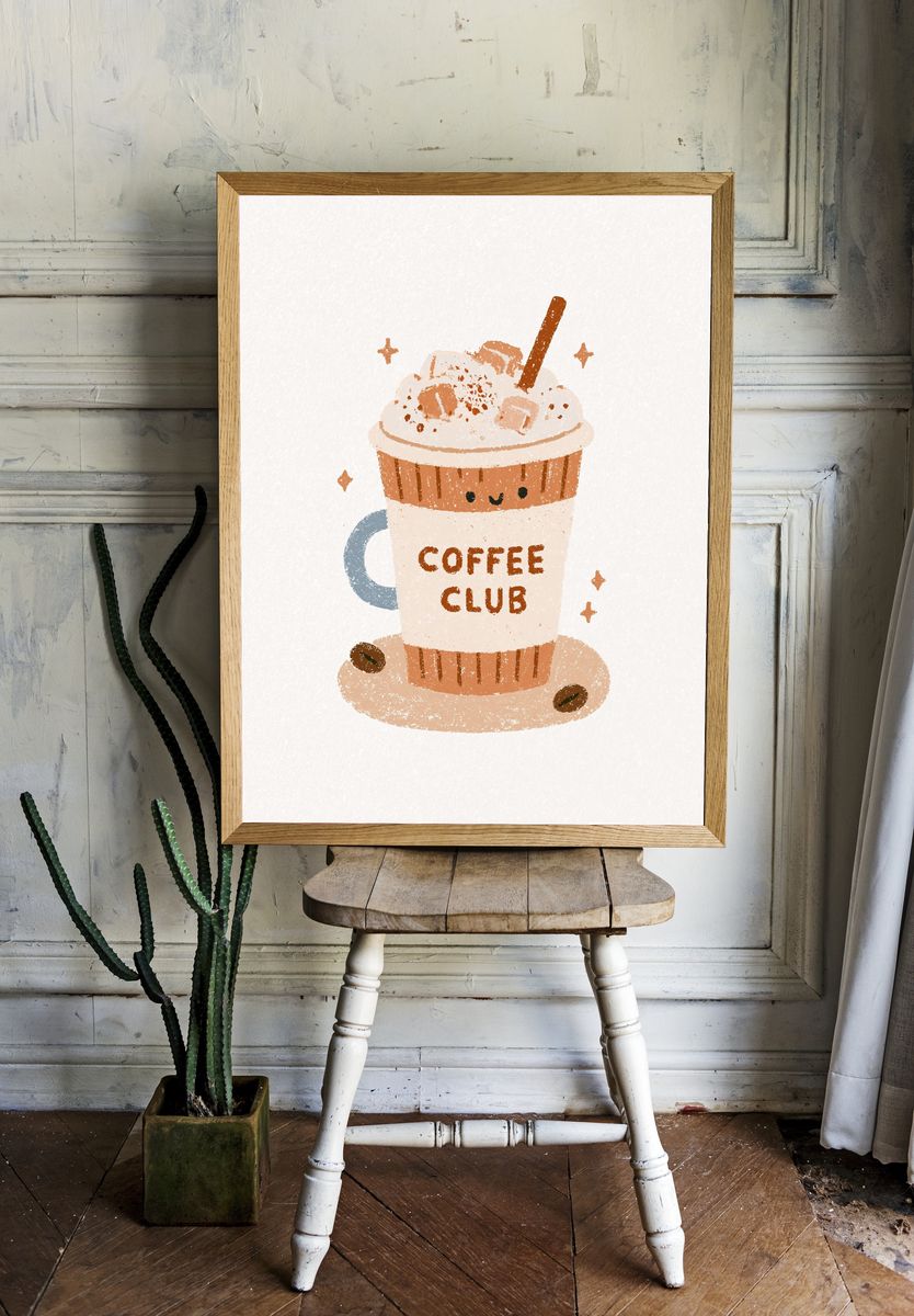 Coffee Club Typography Print. — room view 1