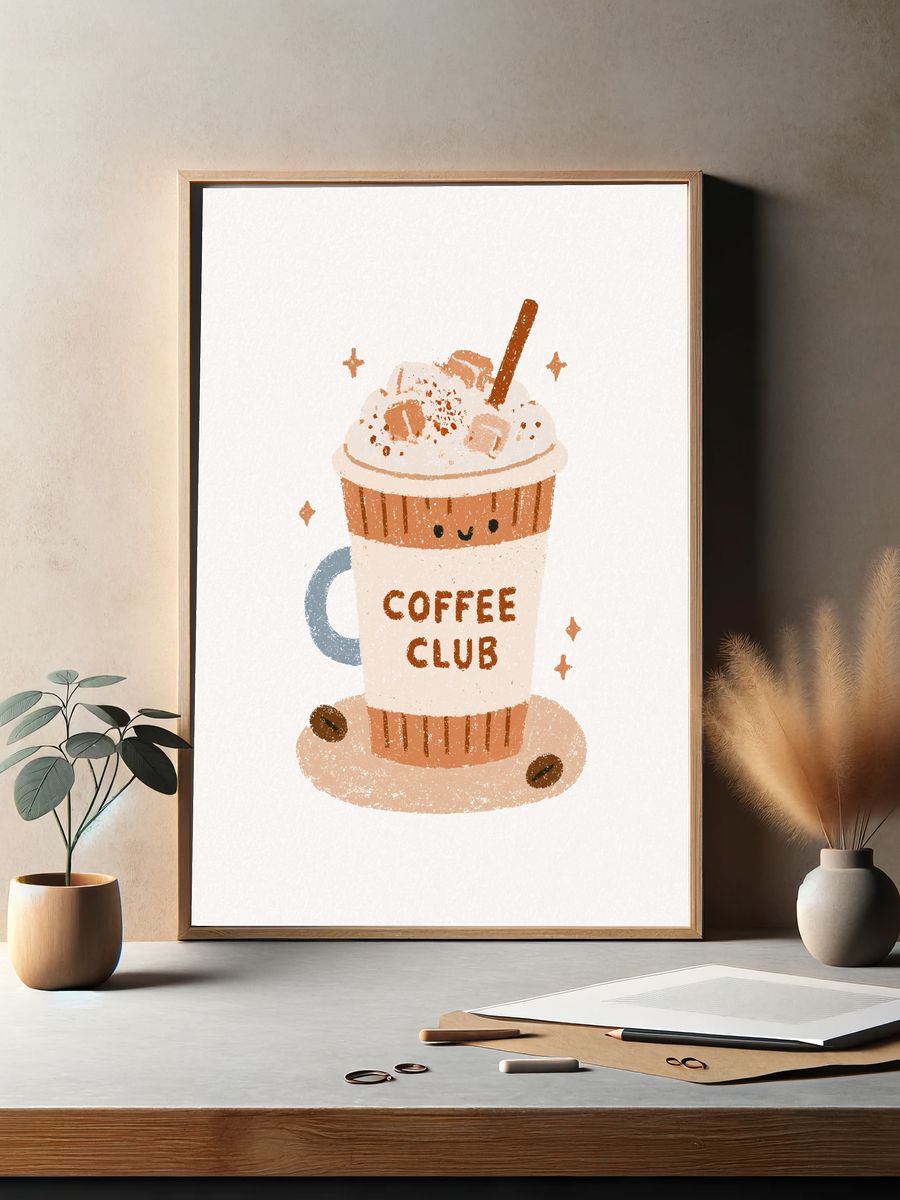 Coffee Club Typography Print. — room view 2