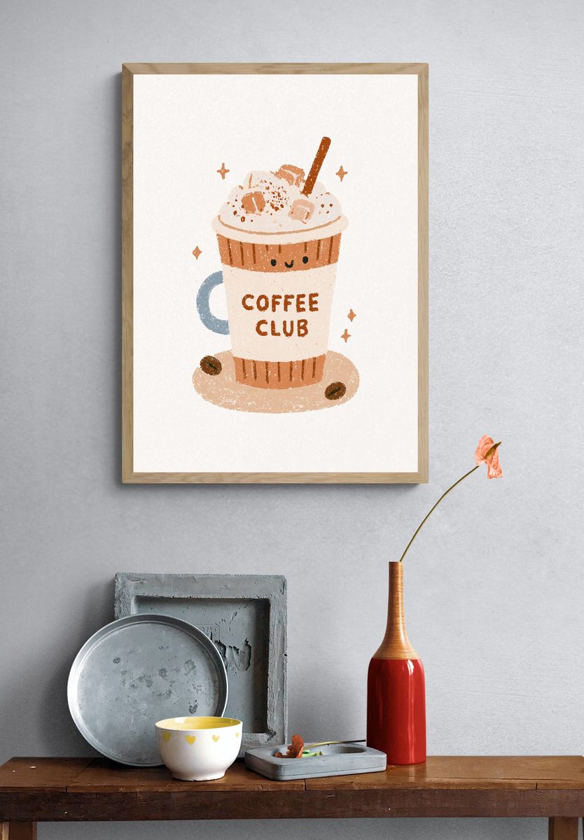 Coffee Club Typography Print. — room view 3