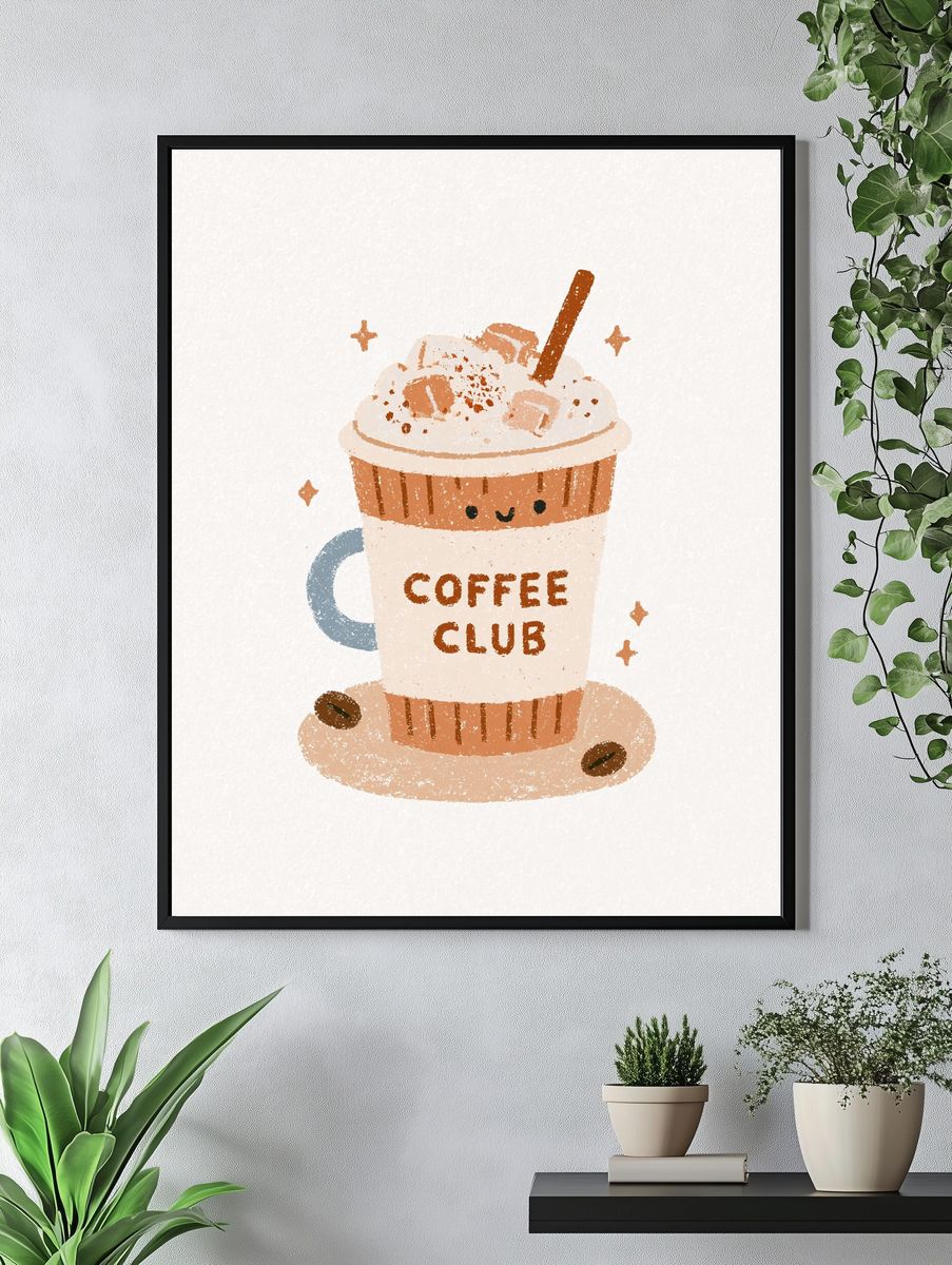 Coffee Club Typography Print. — room view 4