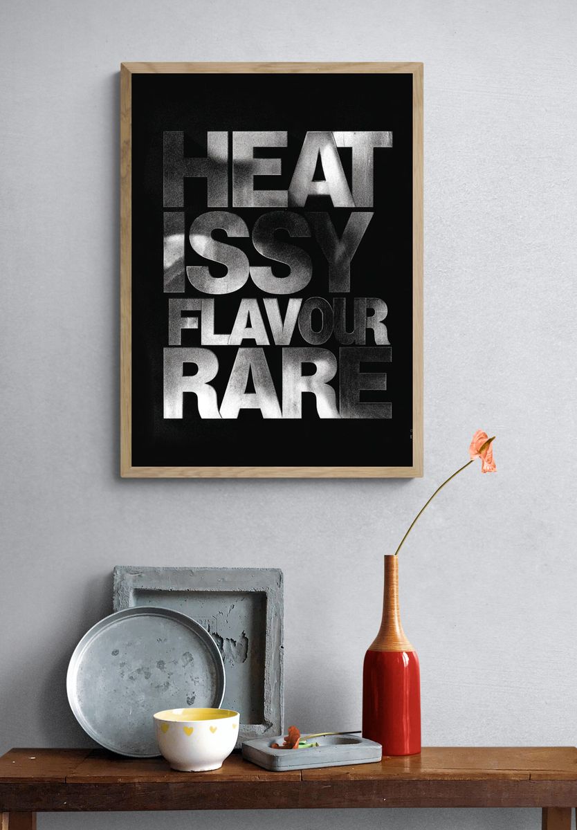Heat Isy Flavour Rare Typography Poster. — room view 3