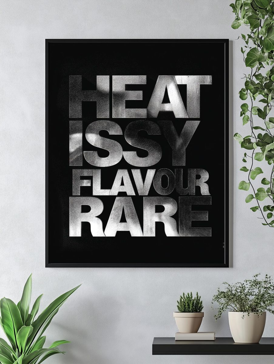 Heat Isy Flavour Rare Typography Poster. — room view 4