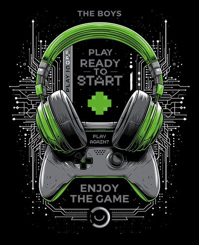 Gaming Headset Typography Poster. poster