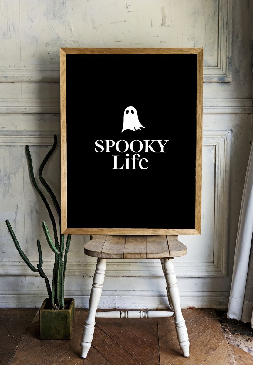 Spooky Life Typography Poster. room preview