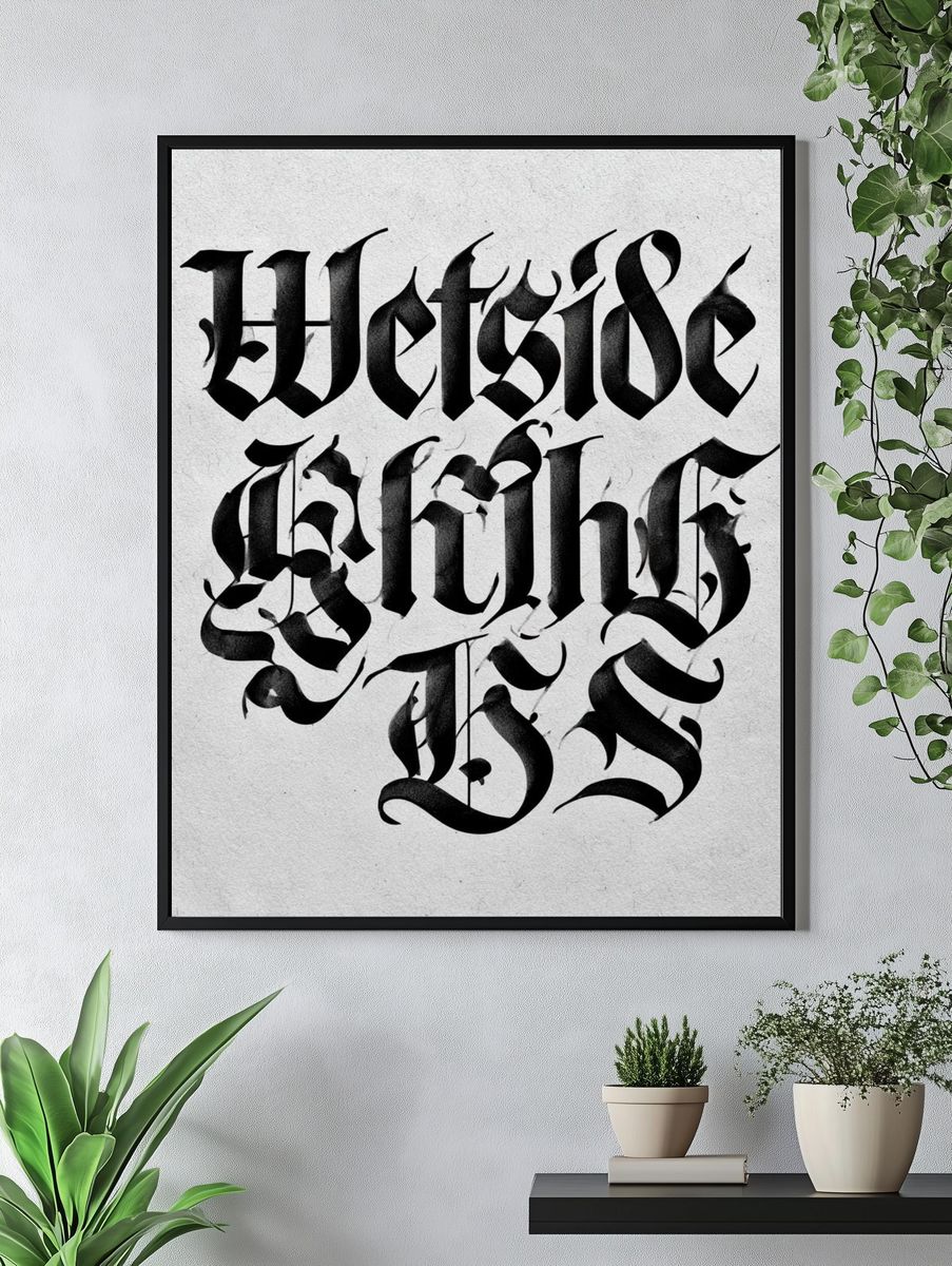 Helsinki Gothic Typography Poster. — room view 4