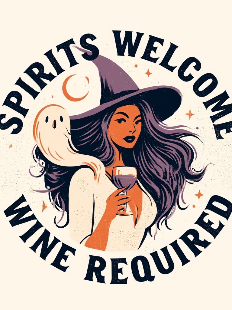 Spirits Welcome Wine Required Poster. poster — typography art