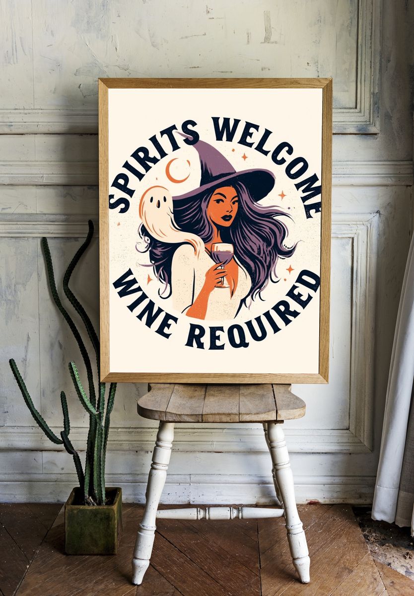 Spirits Welcome Wine Required Poster. — room view 1