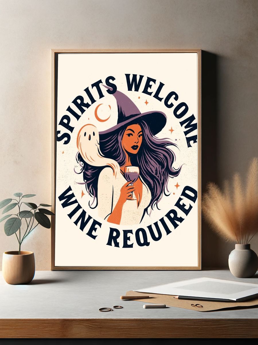 Spirits Welcome Wine Required Poster. — room view 2
