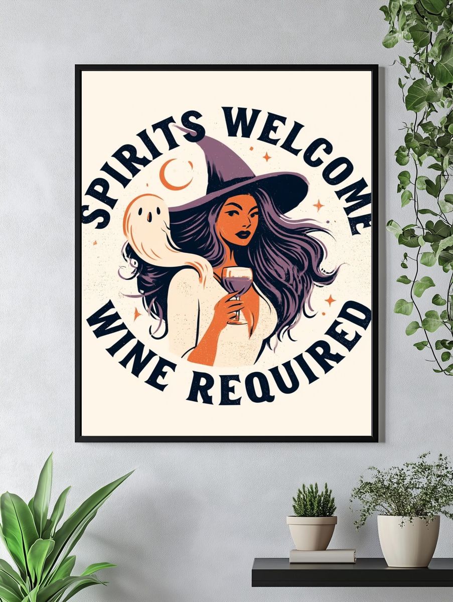 Spirits Welcome Wine Required Poster. — room view 4