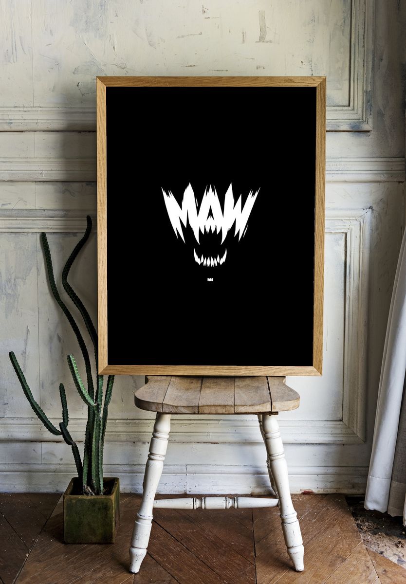Monster Face Typography Poster. — room view 1