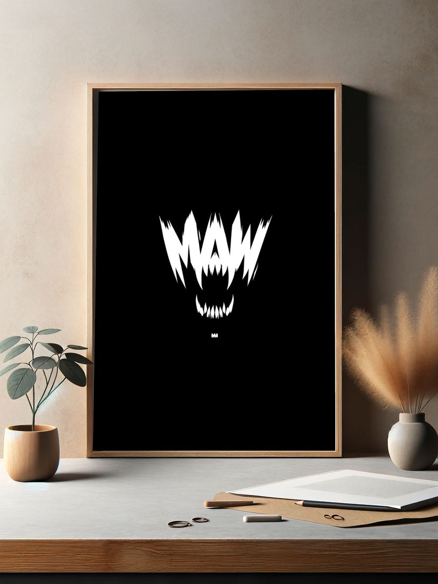Monster Face Typography Poster. — room view 2