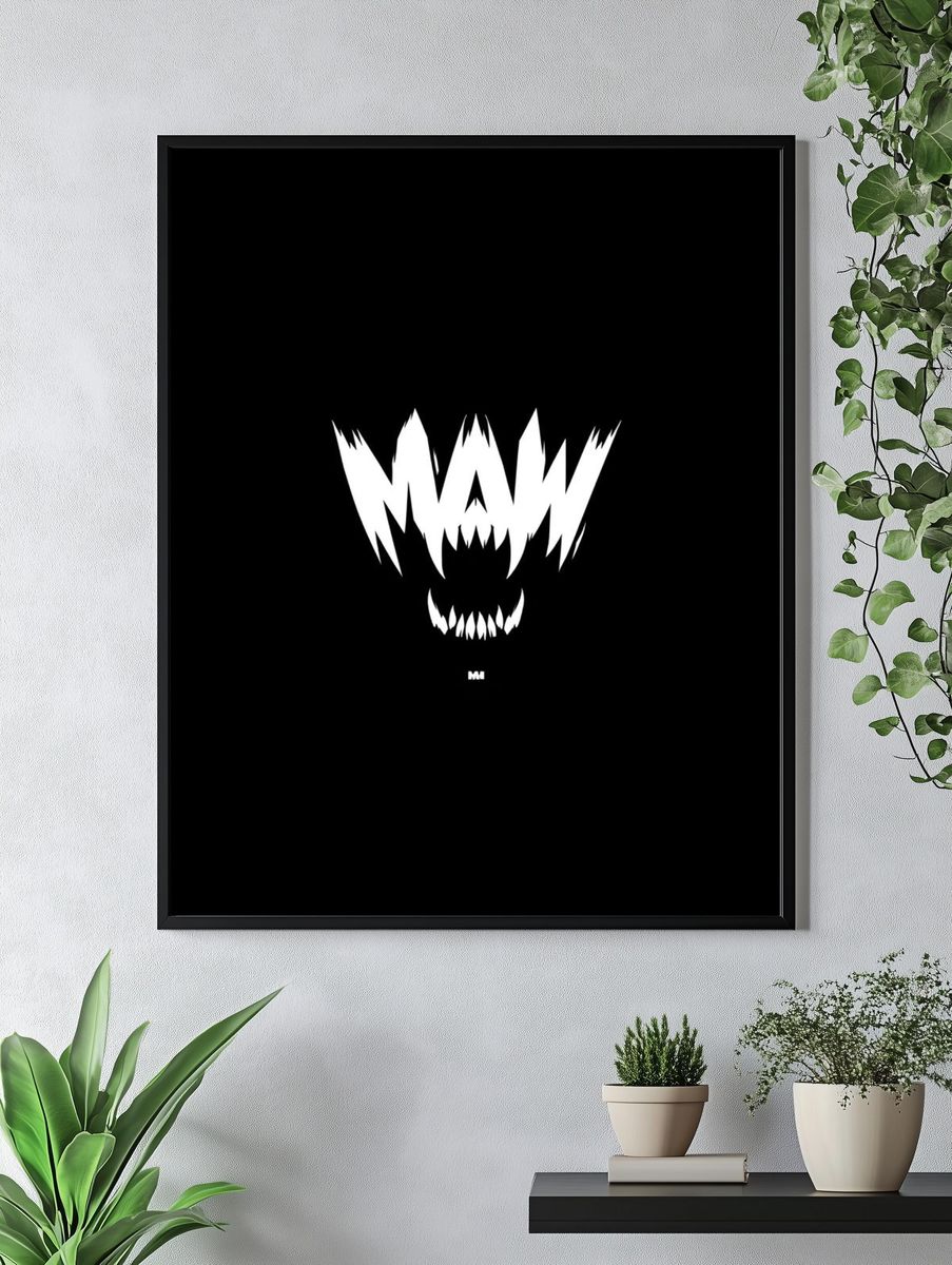 Monster Face Typography Poster. — room view 4