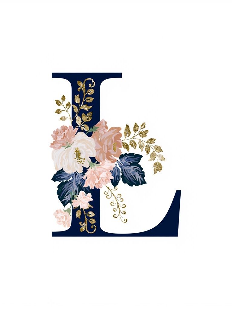 Floral Letter L Typography Poster. poster — typography art