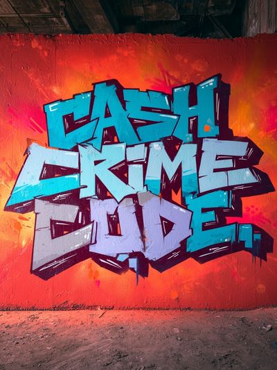 Cash Crime Code Graffiti Poster.