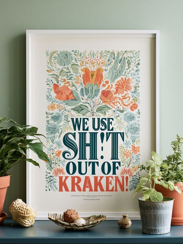 We Use Shit Out of Kraken Typography Poster. poster — typography art