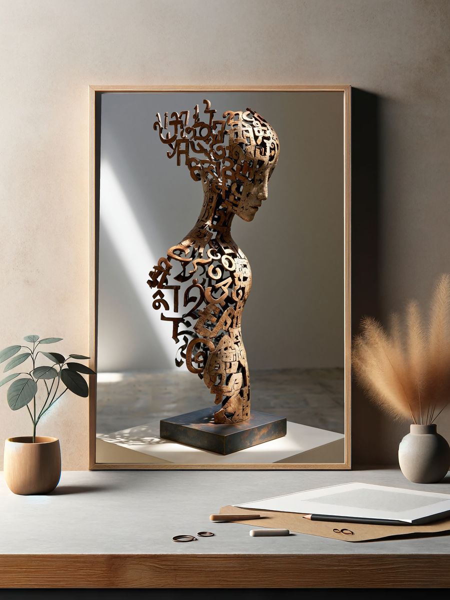 Typographic Sculpture Portrait Print. — room view 2