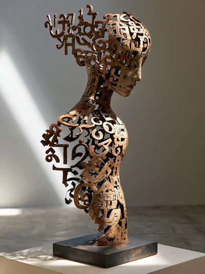 Typographic Sculpture Portrait Print.