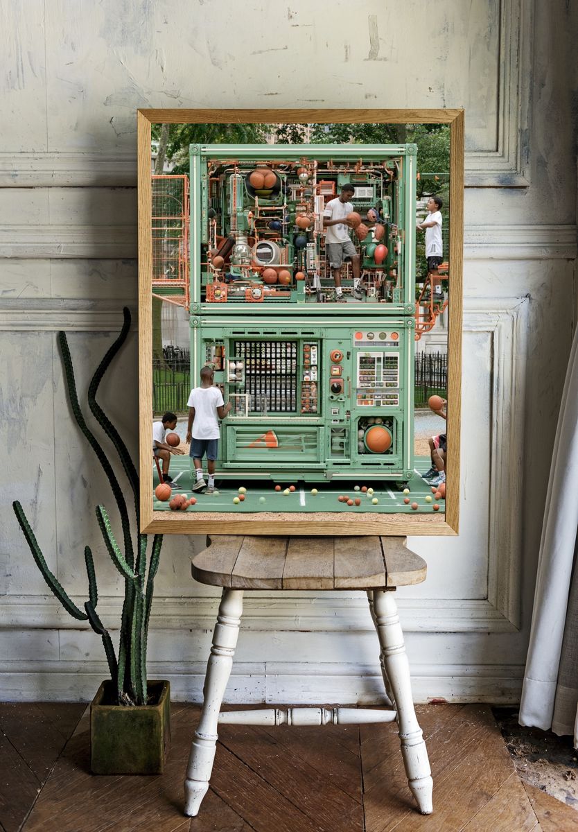 Urban Basketball Court Photography Poster. room preview