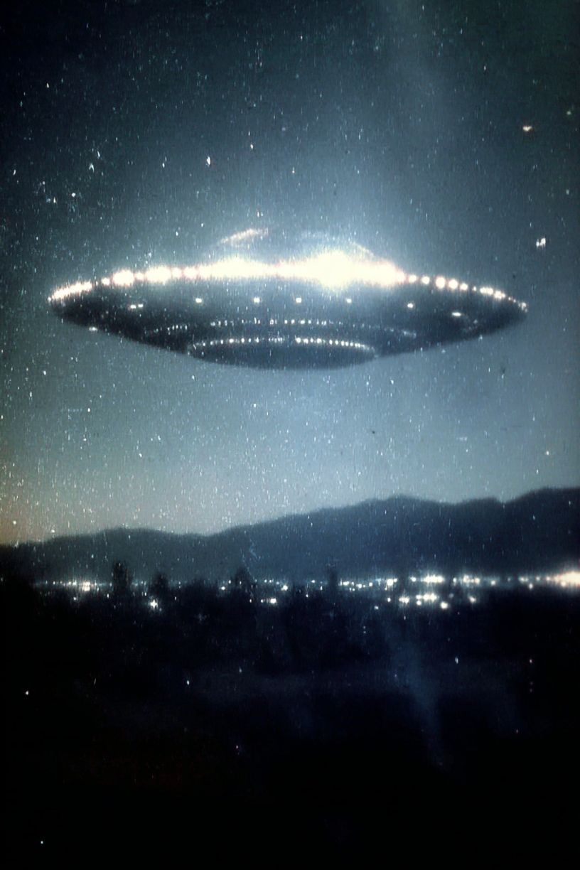 UFO in the Night Sky — Space Print. poster detail