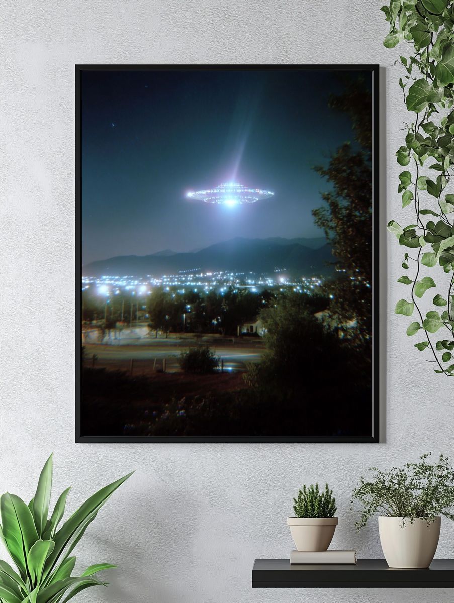 UFO Over City — Space Print. — room view 4