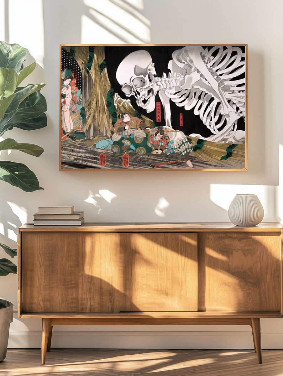 Skeleton and Woman — Ukiyo-e Print. — room view 3