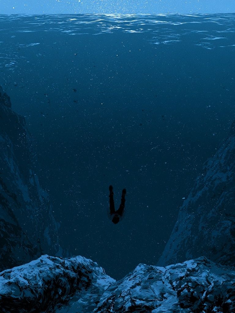 Underwater Diver — Surreal Print. poster detail