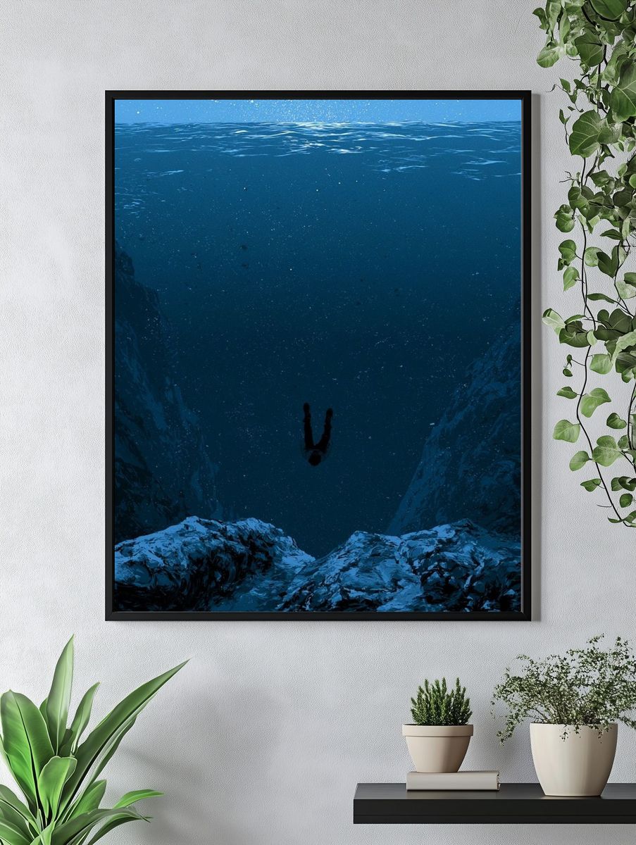 Underwater Diver — Surreal Print. — room view 4