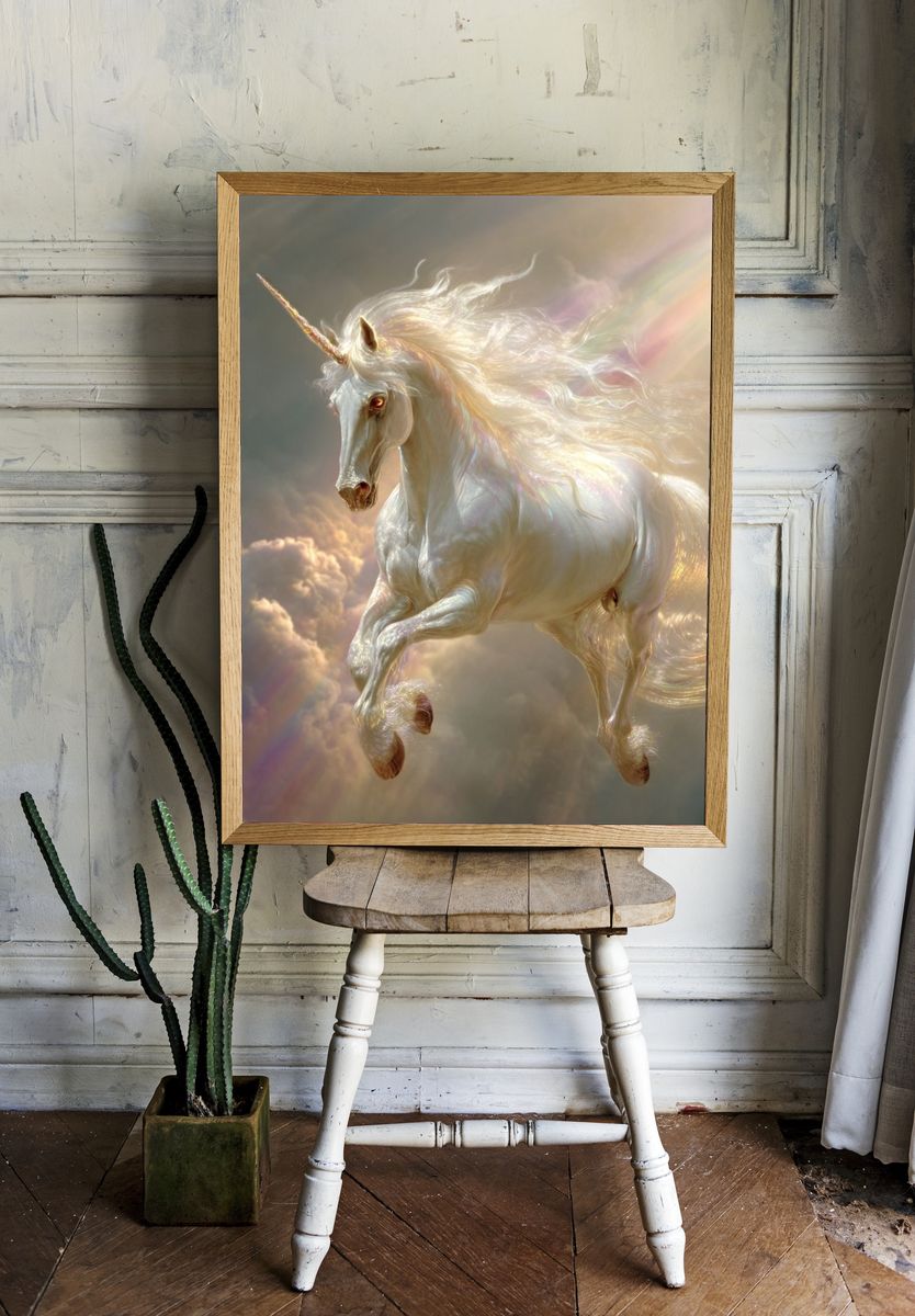 Majestic Unicorn — Fantasy Print room preview